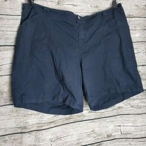 Lane Bryant Sz 24 Black Khaki Shorts 2 Button Closure High Rise Pockets Casual